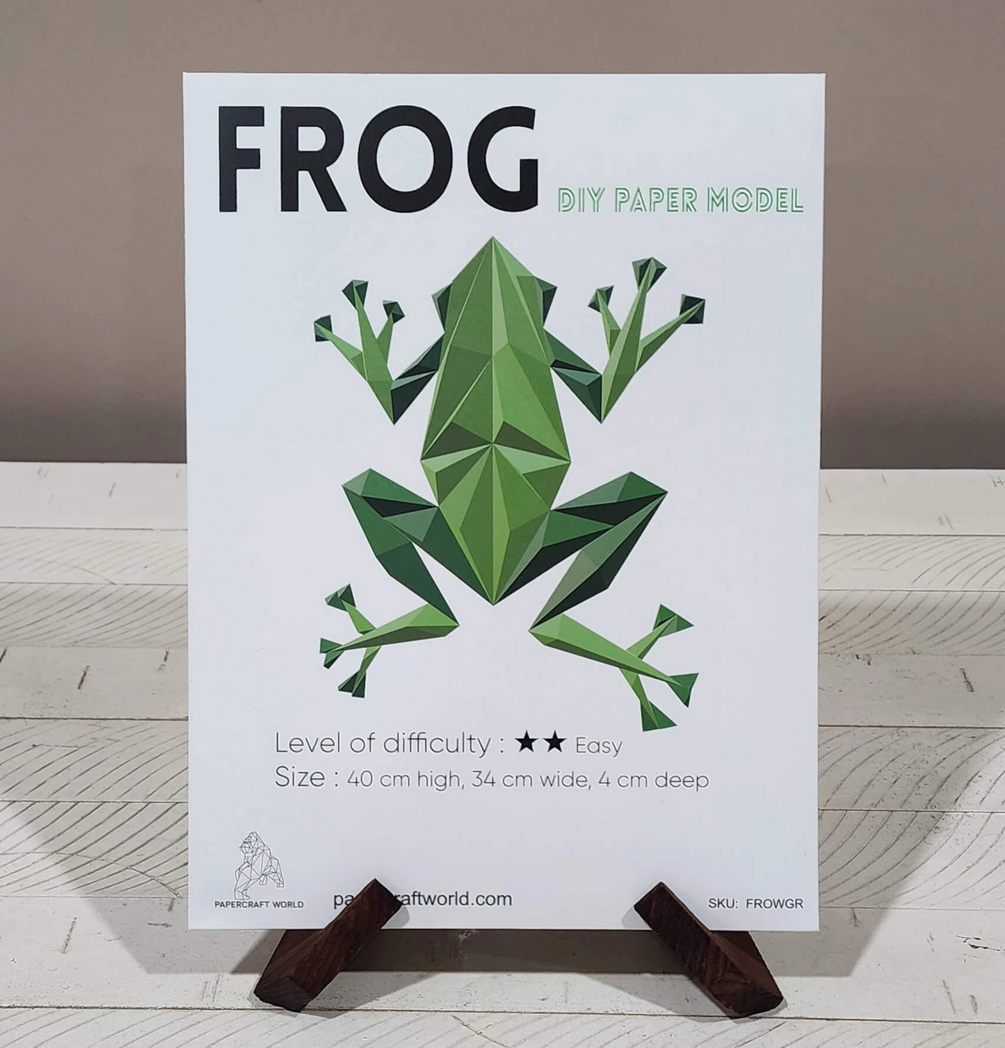3D PaperCraft Origami Models, Frog (Wall Art)