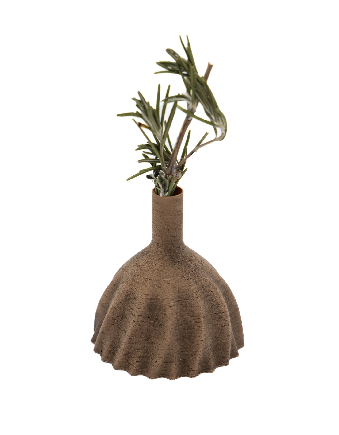 3D printed Bud Vase Woodstain