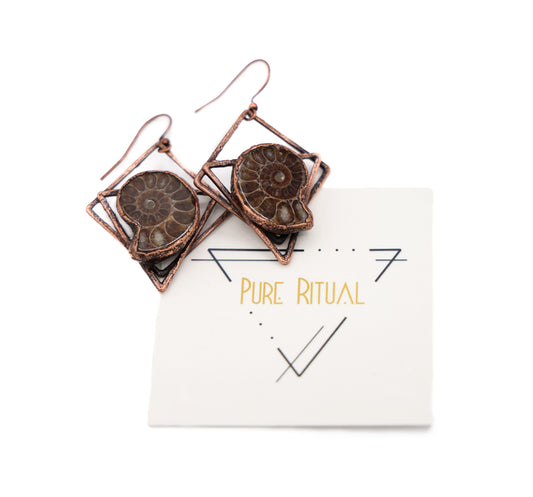 Ammonite Earrings by Nina Kawar