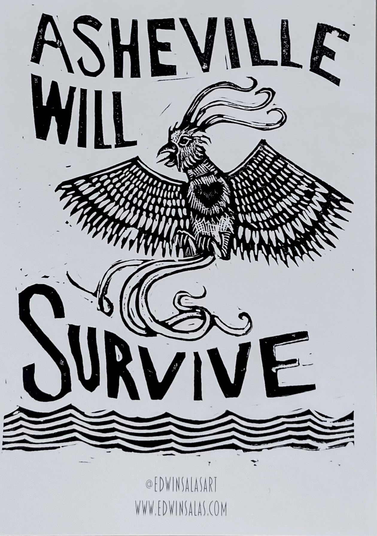 "Asheville Will Survive" Postcard by Edwin Salas