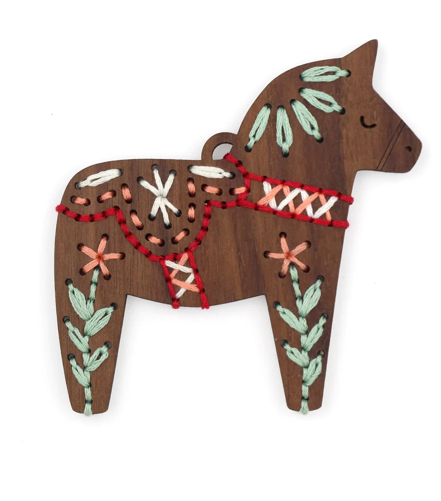 DIY Stitched Ornament Kit -  Dala Horse