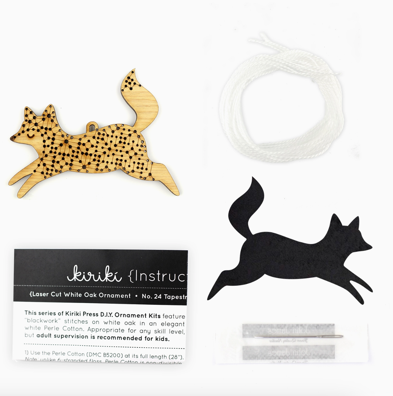 DIY Stitched Ornament Kit -  Fox