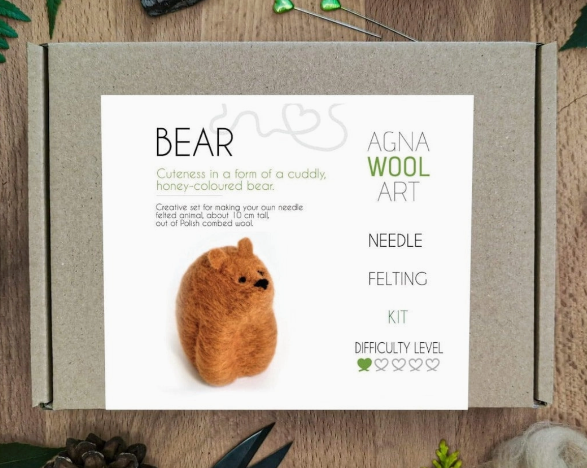 Needle Felting Kit, Bear