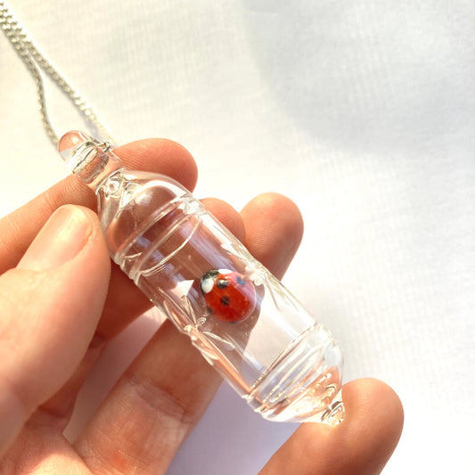 Lady Bug Reliquary Necklace